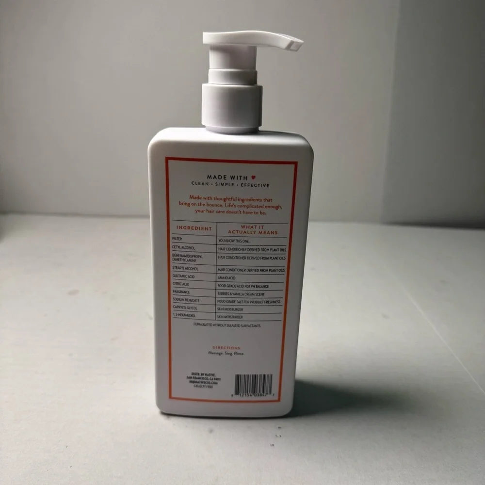 Native Strengthening Conditioner, Berries and Vanilla, Sulfate Free 16.5oz